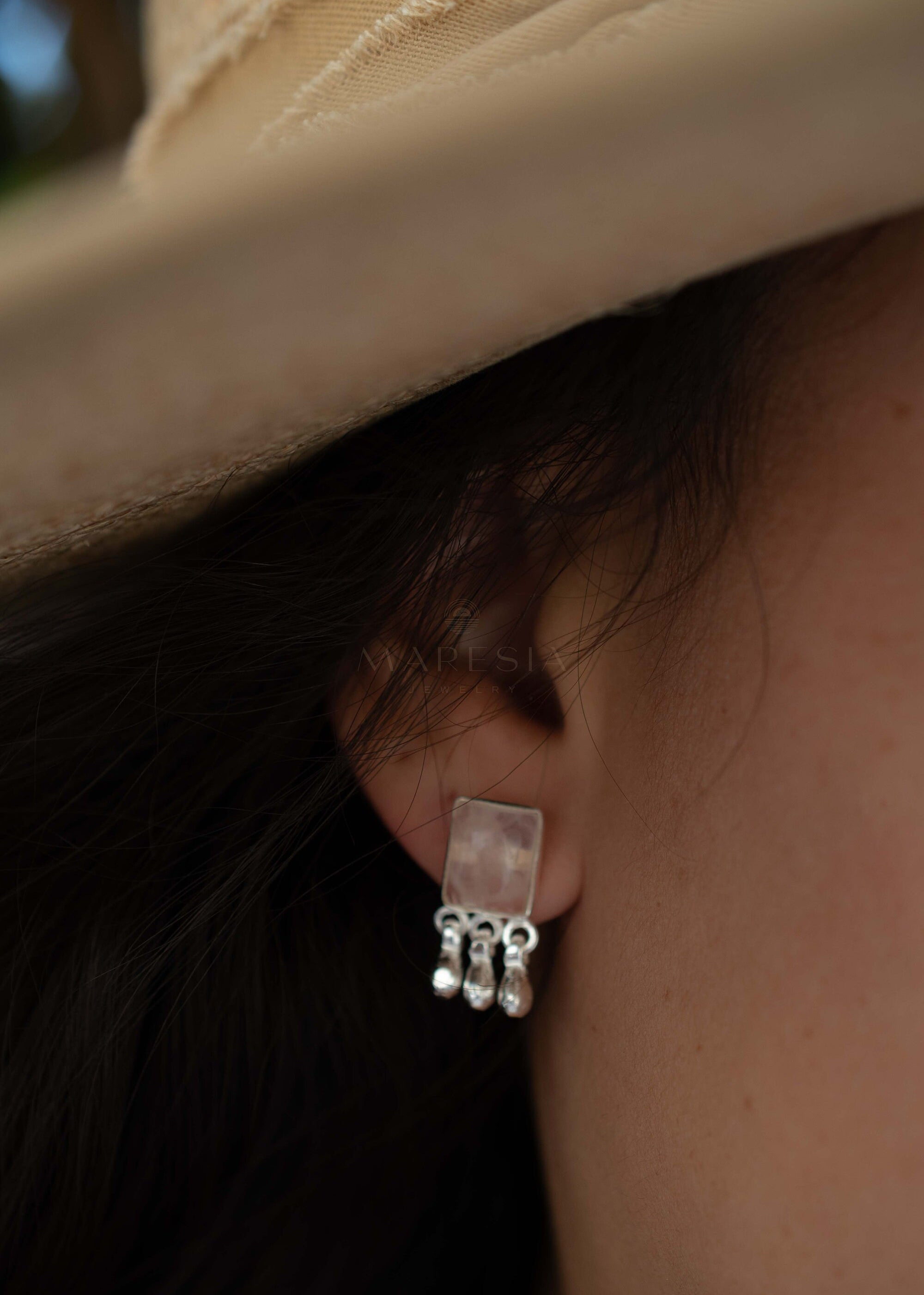 Rose Quartz Earrings ~ Sterling Silver or 18k Gold Plated over Sterling Silver ~ Stud ~ Jewelry ~ Natural ~ Minimalist Everyday ~ ME2
