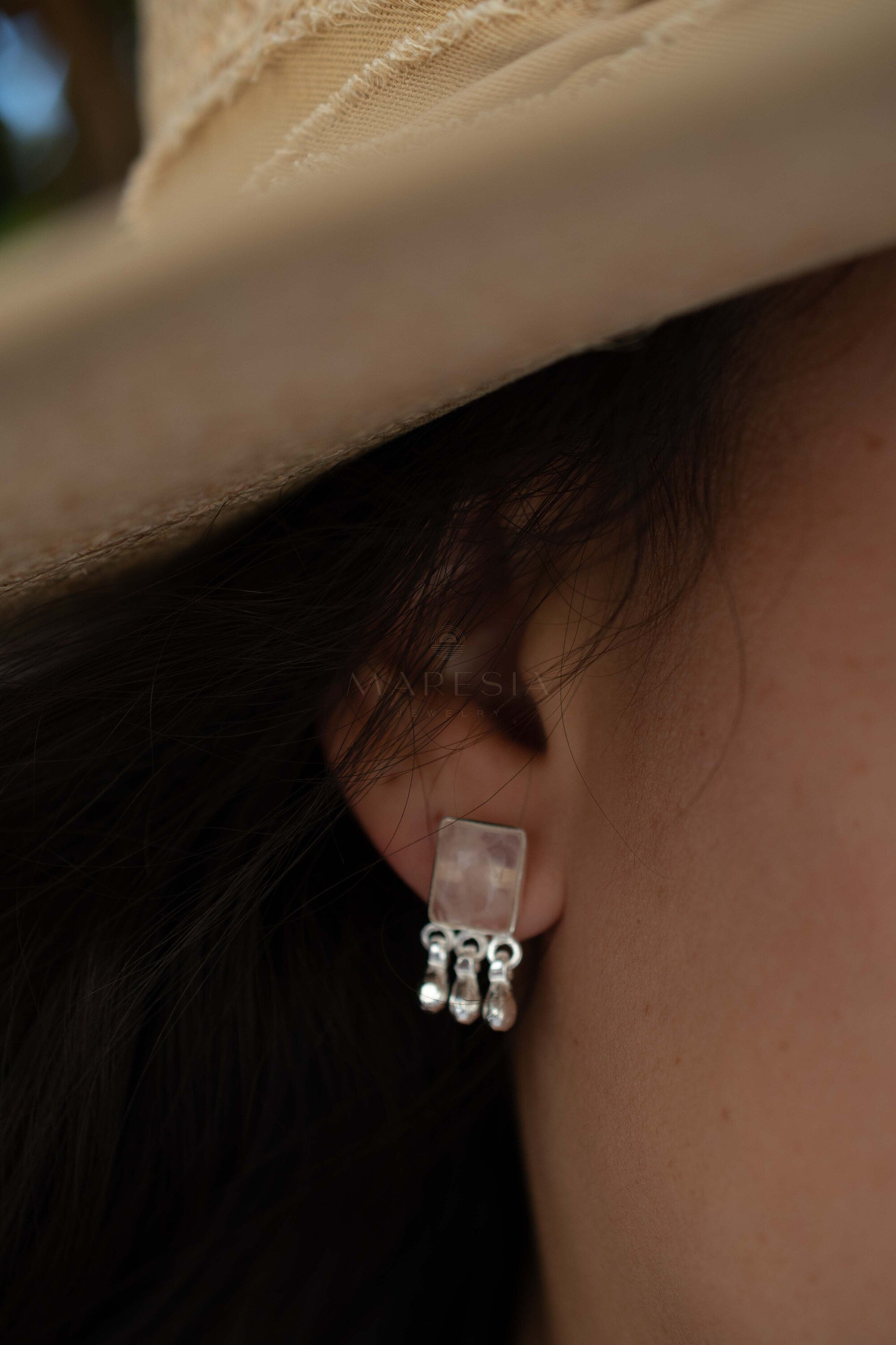 Rose Quartz Earrings ~ Sterling Silver or 18k Gold Plated over Sterling Silver ~ Stud ~ Jewelry ~ Natural ~ Minimalist Everyday ~ ME2