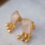 Rose Quartz Earrings ~ Sterling Silver or 18k Gold Plated over Sterling Silver ~ Stud ~ Jewelry ~ Natural ~ Minimalist Everyday ~ ME2