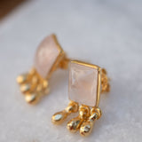 Rose Quartz Earrings ~ Sterling Silver or 18k Gold Plated over Sterling Silver ~ Stud ~ Jewelry ~ Natural ~ Minimalist Everyday ~ ME2