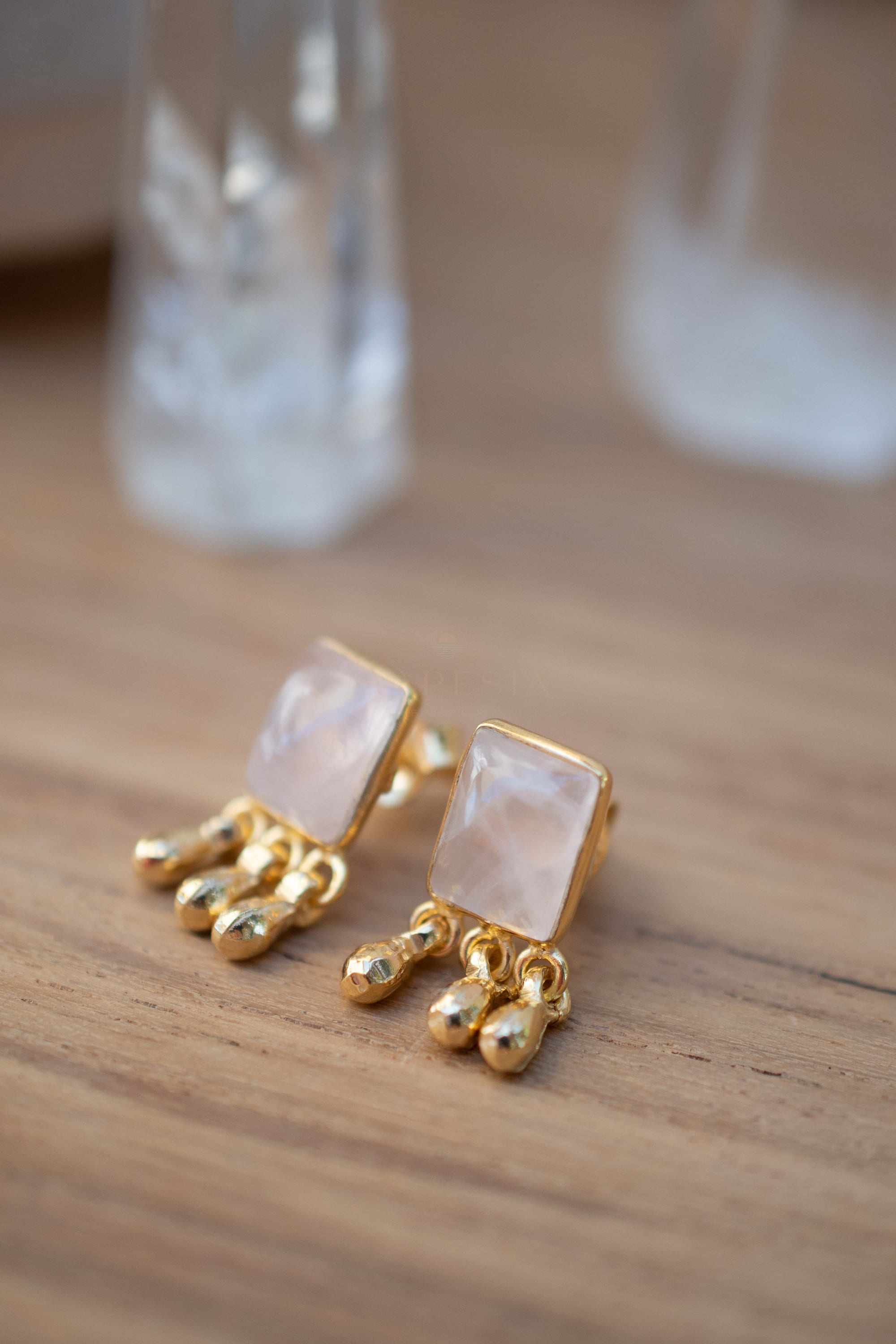 Rose Quartz Earrings ~ Sterling Silver or 18k Gold Plated over Sterling Silver ~ Stud ~ Jewelry ~ Natural ~ Minimalist Everyday ~ ME2