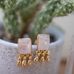 Rose Quartz Earrings ~ Sterling Silver or 18k Gold Plated over Sterling Silver ~ Stud ~ Jewelry ~ Natural ~ Minimalist Everyday ~ ME2