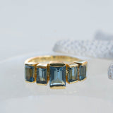 Iolite Hydro Ring ~ Rectangular Stone ~ 18k Gold Plated ~ Jewelry ~ Handmade ~ Boho ~ MR338