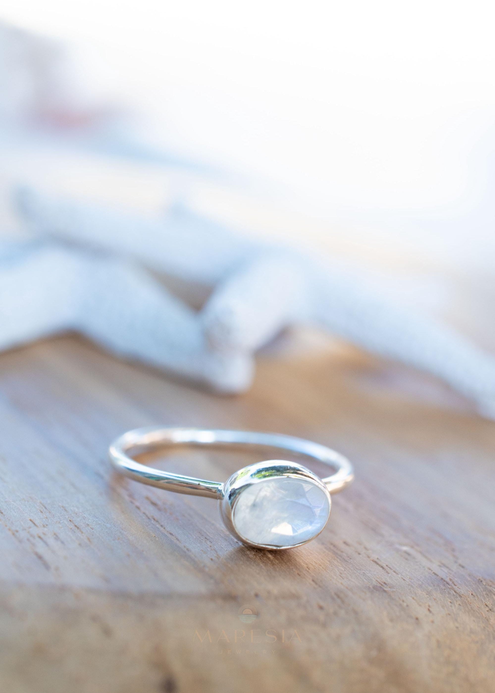 Moonstone Ring~ Sterling Silver 925 ~ Handmade ~ Gemstone ~ Hippie ~Bohemian~June Birthstone~MR346