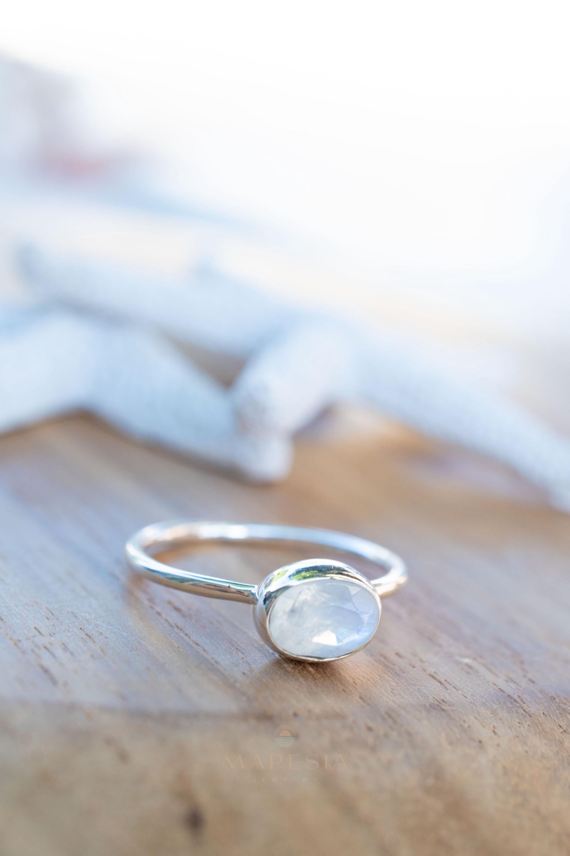 Moonstone Ring~ Sterling Silver 925 ~ Handmade ~ Gemstone ~ Hippie ~Bohemian~June Birthstone~MR346