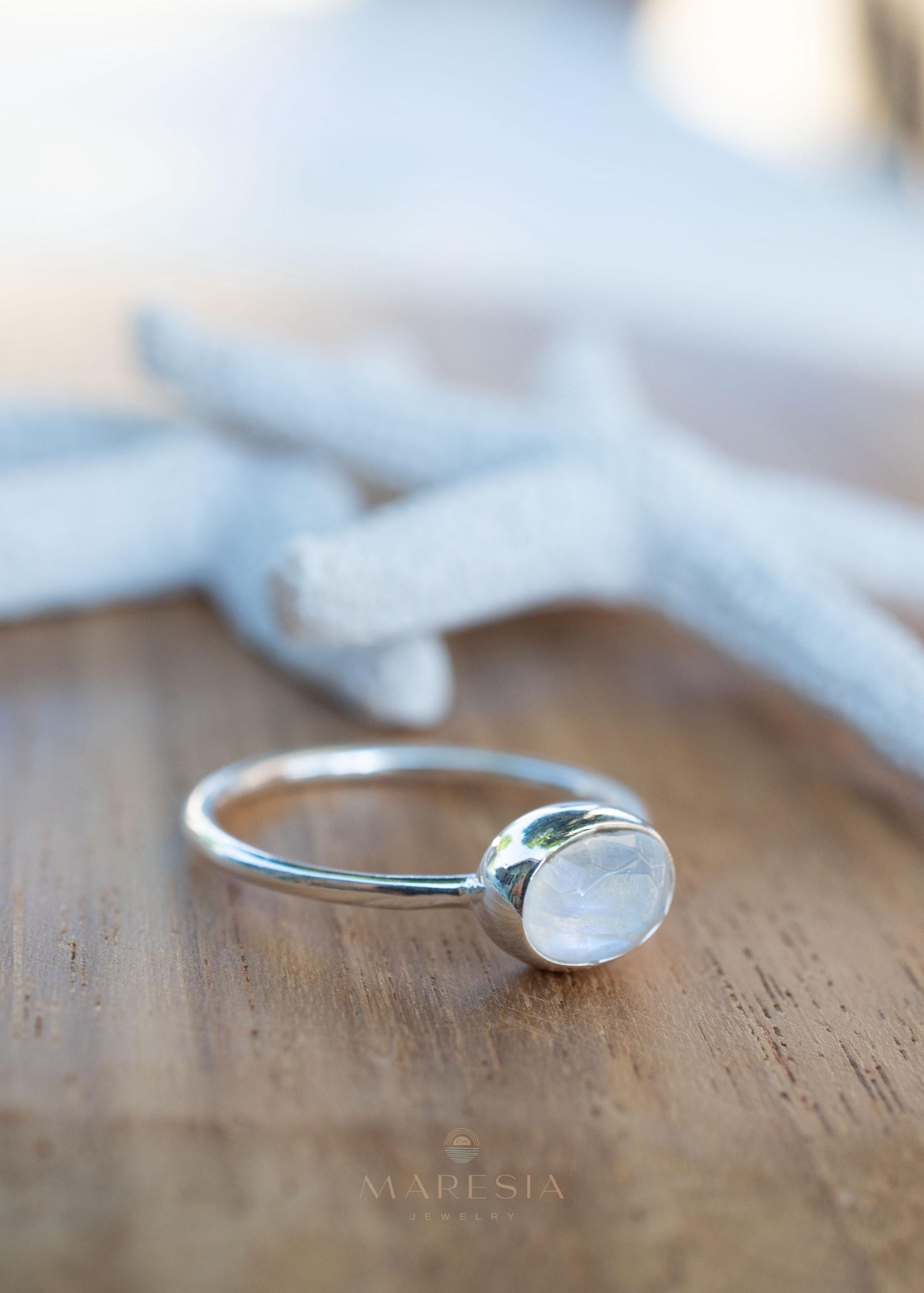 Moonstone Ring~ Sterling Silver 925 ~ Handmade ~ Gemstone ~ Hippie ~Bohemian~June Birthstone~MR346