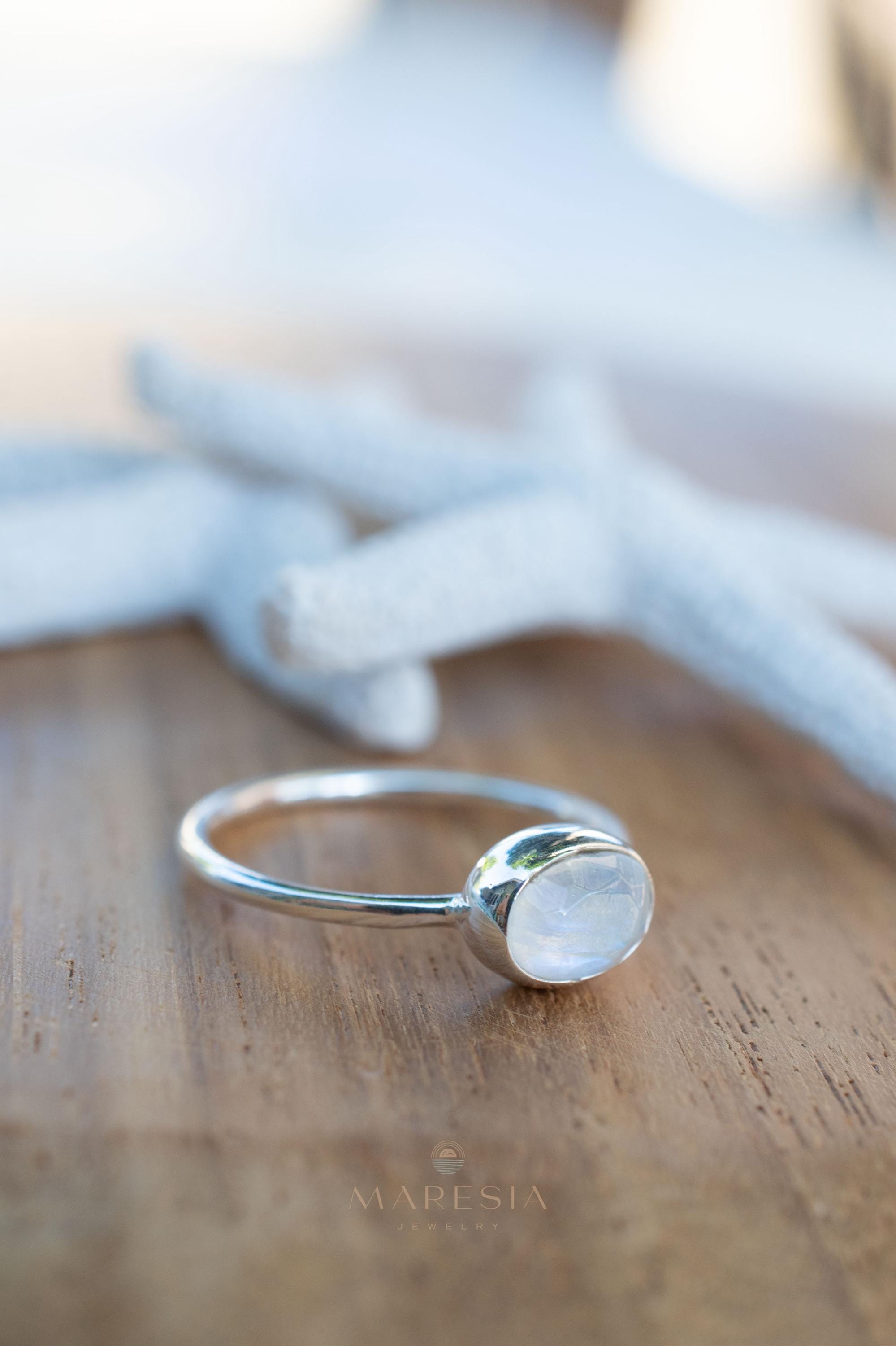 Moonstone Ring~ Sterling Silver 925 ~ Handmade ~ Gemstone ~ Hippie ~Bohemian~June Birthstone~MR346