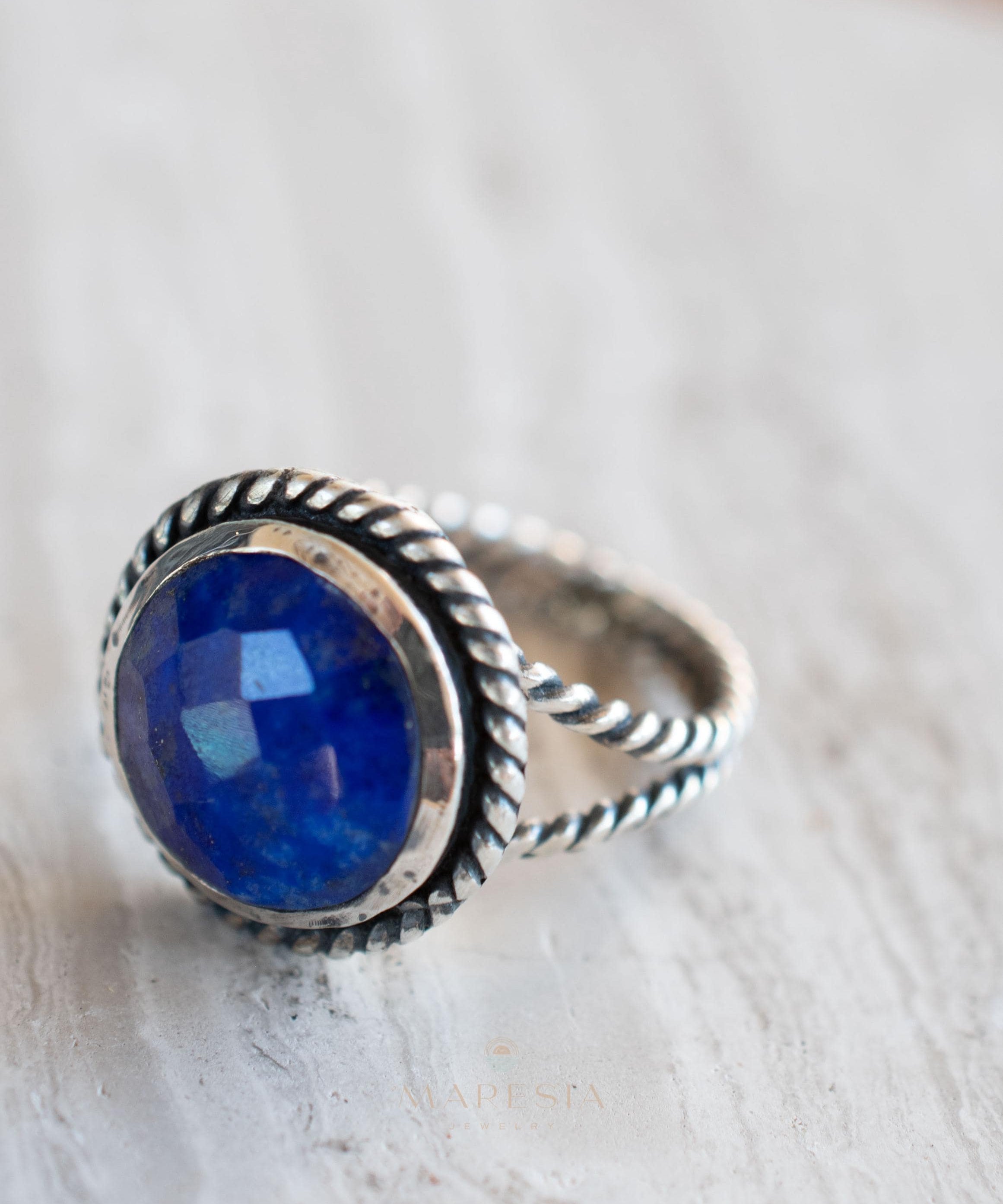 Lapis Lazuli Ring ~ Sterling Silver 925 ~ Handmade ~ Gemstone ~ Everyday ~Solitaire ~Hippie ~Bohemian ~MR340