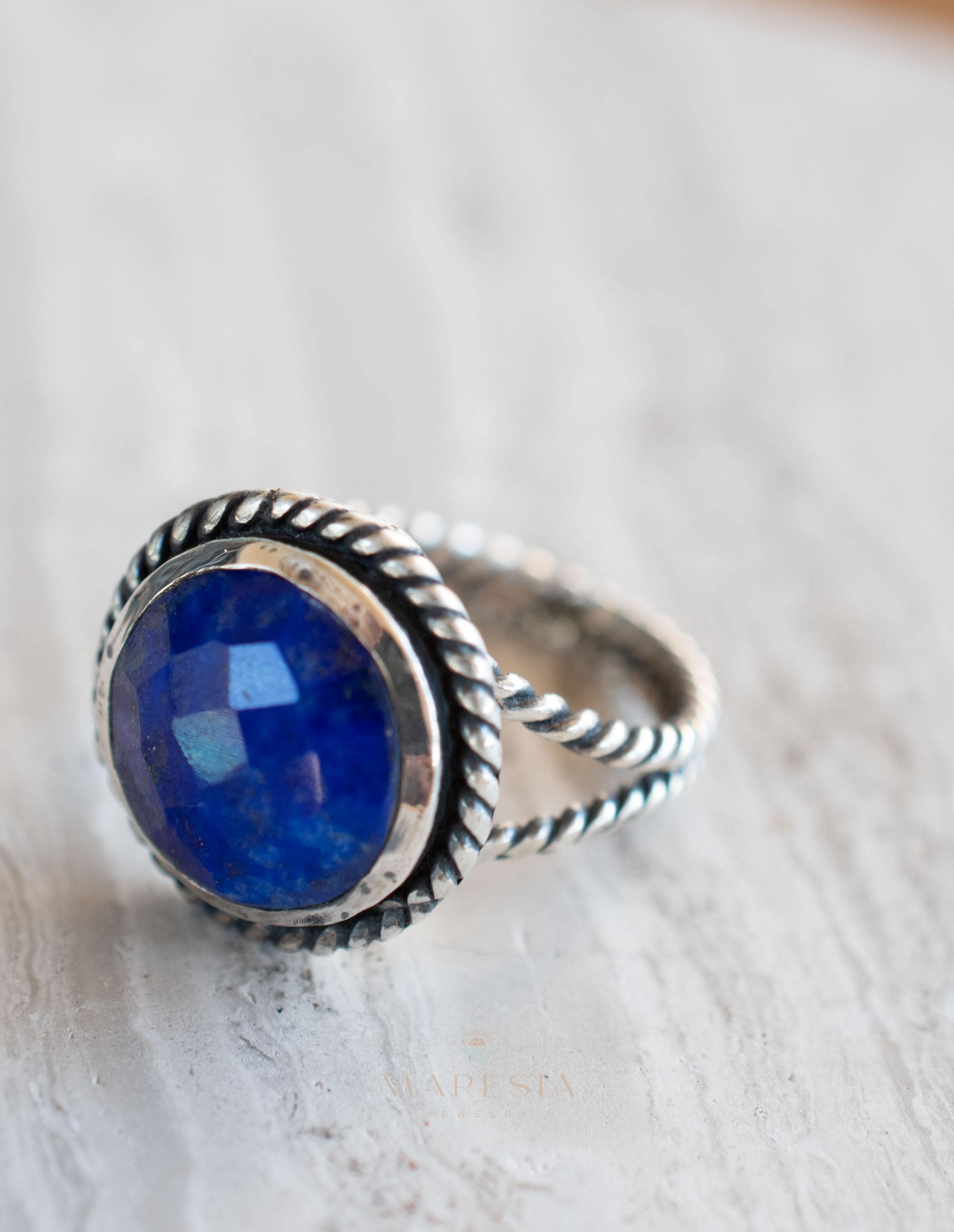 Lapis Lazuli Ring ~ Sterling Silver 925 ~ Handmade ~ Gemstone ~ Everyday ~Solitaire ~Hippie ~Bohemian ~MR340