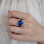 Lapis Lazuli Ring ~ Sterling Silver 925 ~ Handmade ~ Gemstone ~ Everyday ~Solitaire ~Hippie ~Bohemian ~MR340