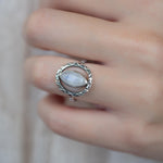 Moonstone Ring ~ Sterling Silver 925 ~ Handmade ~ Gemstone ~ Statement ~ Everyday ~ Hippie ~Bohemian~June Birthstone~MR342