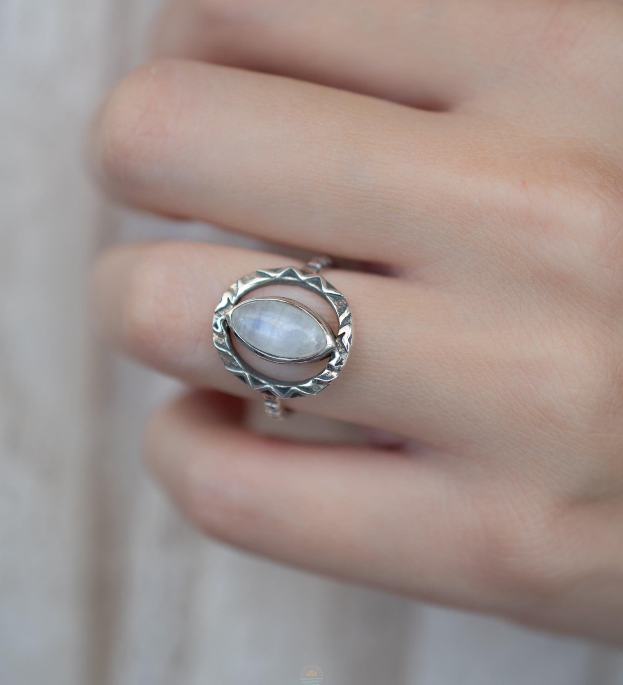 Moonstone Ring ~ Sterling Silver 925 ~ Handmade ~ Gemstone ~ Statement ~ Everyday ~ Hippie ~Bohemian~June Birthstone~MR342