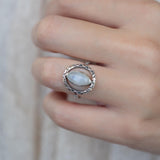 Moonstone Ring ~ Sterling Silver 925 ~ Handmade ~ Gemstone ~ Statement ~ Everyday ~ Hippie ~Bohemian~June Birthstone~MR342
