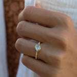 Moonstone Ring~ Gold Plated over Sterling Silver 925 ~ Handmade ~ Gemstone ~ Hippie ~Bohemian~June Birthstone~MR351