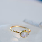 Moonstone Ring~ Gold Plated over Sterling Silver 925 ~ Handmade ~ Gemstone ~ Hippie ~Bohemian~June Birthstone~MR345