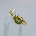 Peridot Gold Ring ~ Delicate ~ 18k Gold Plated over Sterling Silver ~ Handmade ~ Gemstone~Statement ~Everyday~Bohemian~Stackable MR352