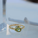 Peridot Gold Ring ~ Delicate ~ 18k Gold Plated over Sterling Silver ~ Handmade ~ Gemstone~Statement ~Everyday~Bohemian~Stackable MR352