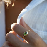 Peridot Gold Ring ~ Delicate ~ 18k Gold Plated over Sterling Silver ~ Handmade ~ Gemstone~Statement ~Everyday~Bohemian~Stackable MR352