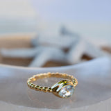 Blue Topaz Ring ~ Gold Plated over Sterling Silver 925 ~Jewelry ~ Handmade ~ Everyday ~ Delicate ~December Birthstone ~Bohemian ~MR354
