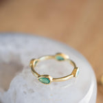 Green Onyx & Labradorite Ring~ Gemstone ~ Stackable~ Natural ~ 18k Gold Plated ~ Jewelry ~ Handmade~MR341