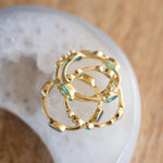 Green Onyx & Labradorite Ring~ Gemstone ~ Stackable~ Natural ~ 18k Gold Plated ~ Jewelry ~ Handmade~MR341
