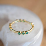 Green Onyx & Labradorite Ring~ Gemstone ~ Stackable~ Natural ~ 18k Gold Plated ~ Jewelry ~ Handmade~MR341