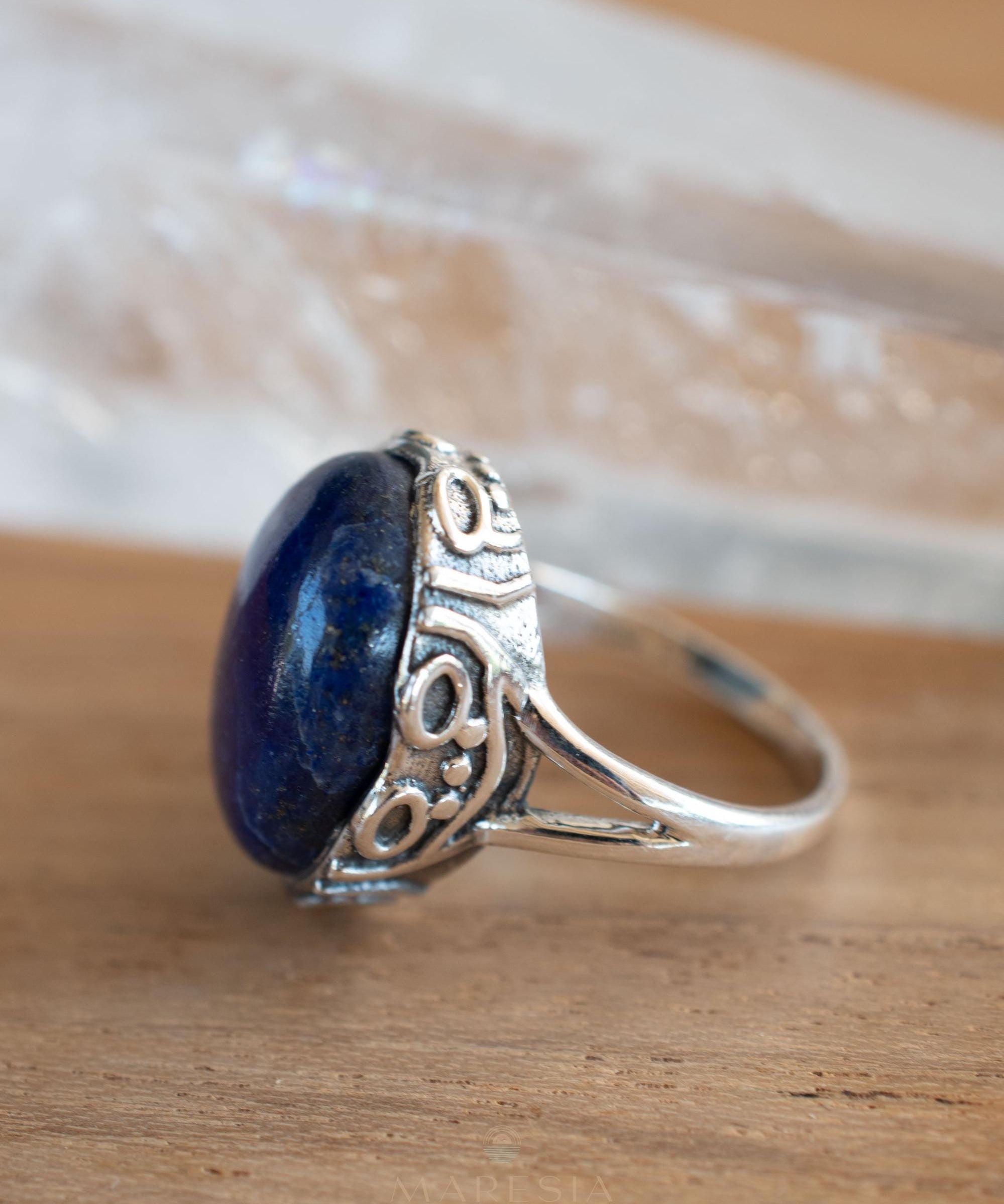 Lapis Lazuli Ring ~ Sterling Silver 925 ~ Handmade ~ Gemstone ~ Everyday ~Solitaire ~Hippie ~Bohemian ~MR339