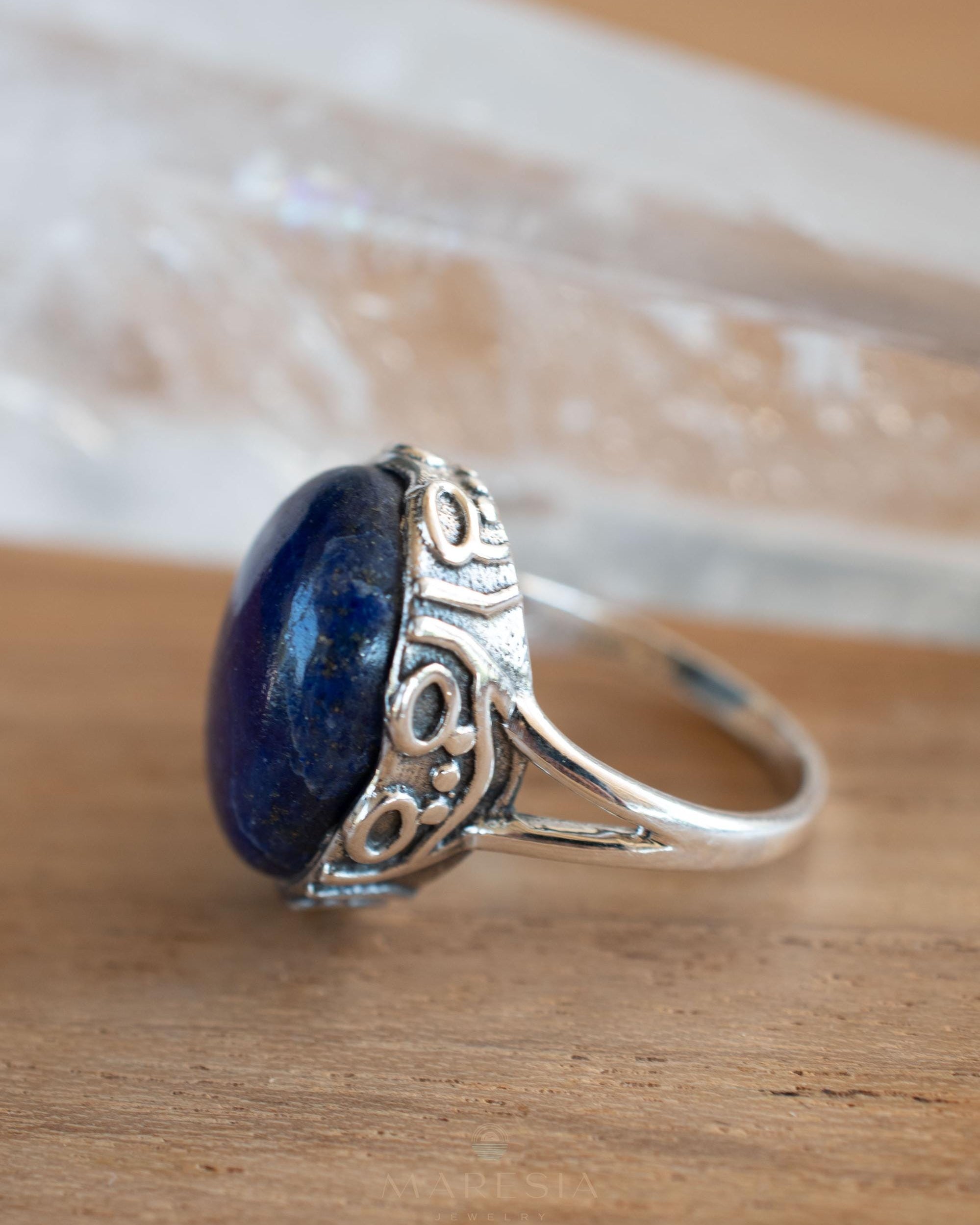 Lapis Lazuli Ring ~ Sterling Silver 925 ~ Handmade ~ Gemstone ~ Everyday ~Solitaire ~Hippie ~Bohemian ~MR339