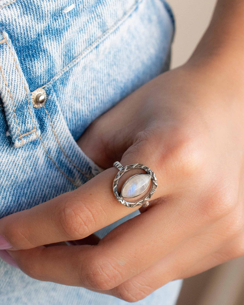 Moonstone Ring ~ Sterling Silver 925 ~ Handmade ~ Gemstone ~ Statement ~ Everyday ~ Hippie ~Bohemian~June Birthstone~MR342