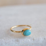 Turquoise Ring ~ Gemstone ~ Natural ~ Gold Plated over Sterling Silver 925~ Jewelry ~ Handmade ~ December Birthstone MR347