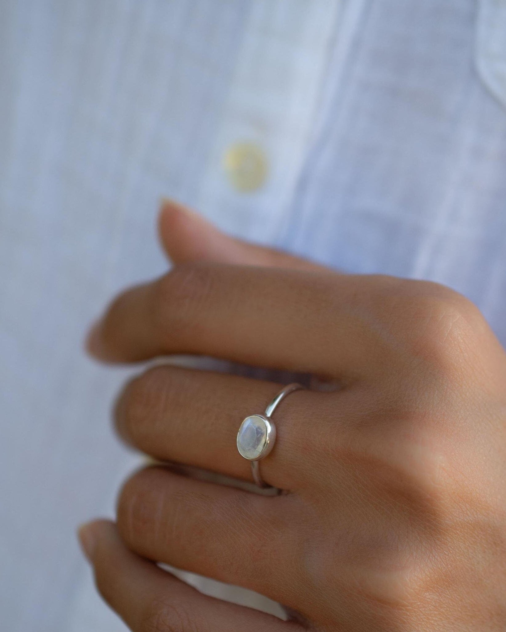 Moonstone Ring~ Sterling Silver 925 ~ Handmade ~ Gemstone ~ Hippie ~Bohemian~June Birthstone~MR346