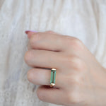 Green Amethyst Hydro Ring ~ Rectangular Stone ~ 18k Gold Plated ~ Jewelry ~ Handmade ~ Boho ~ MR343