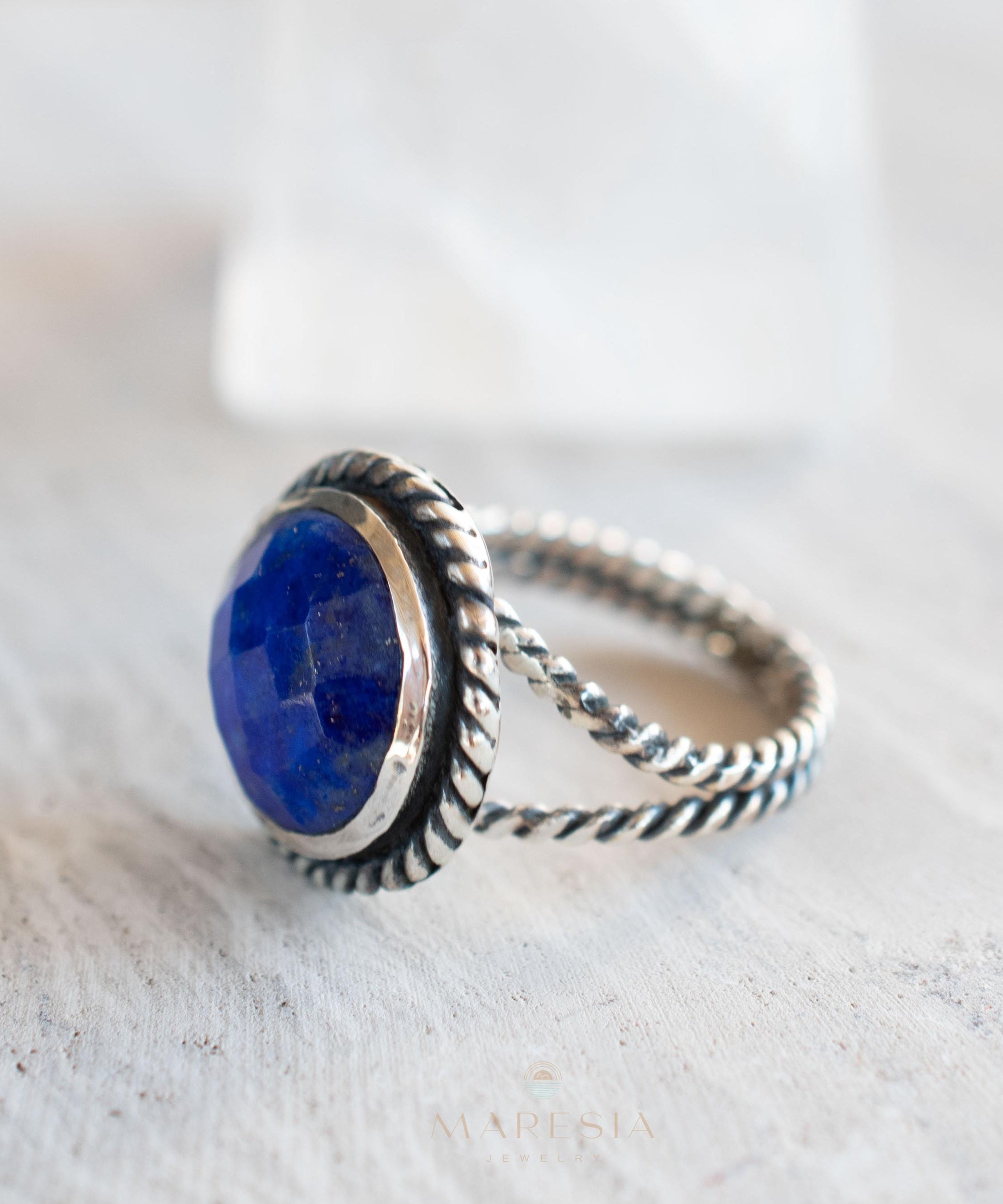 Lapis Lazuli Ring ~ Sterling Silver 925 ~ Handmade ~ Gemstone ~ Everyday ~Solitaire ~Hippie ~Bohemian ~MR340