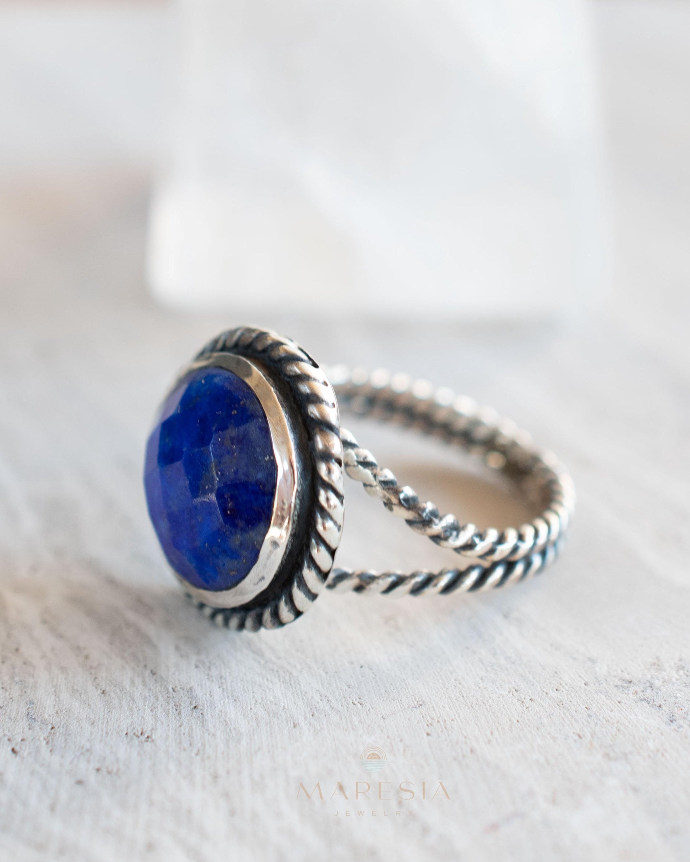 Lapis Lazuli Ring ~ Sterling Silver 925 ~ Handmade ~ Gemstone ~ Everyday ~Solitaire ~Hippie ~Bohemian ~MR340