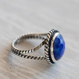 Lapis Lazuli Ring ~ Sterling Silver 925 ~ Handmade ~ Gemstone ~ Everyday ~Solitaire ~Hippie ~Bohemian ~MR340