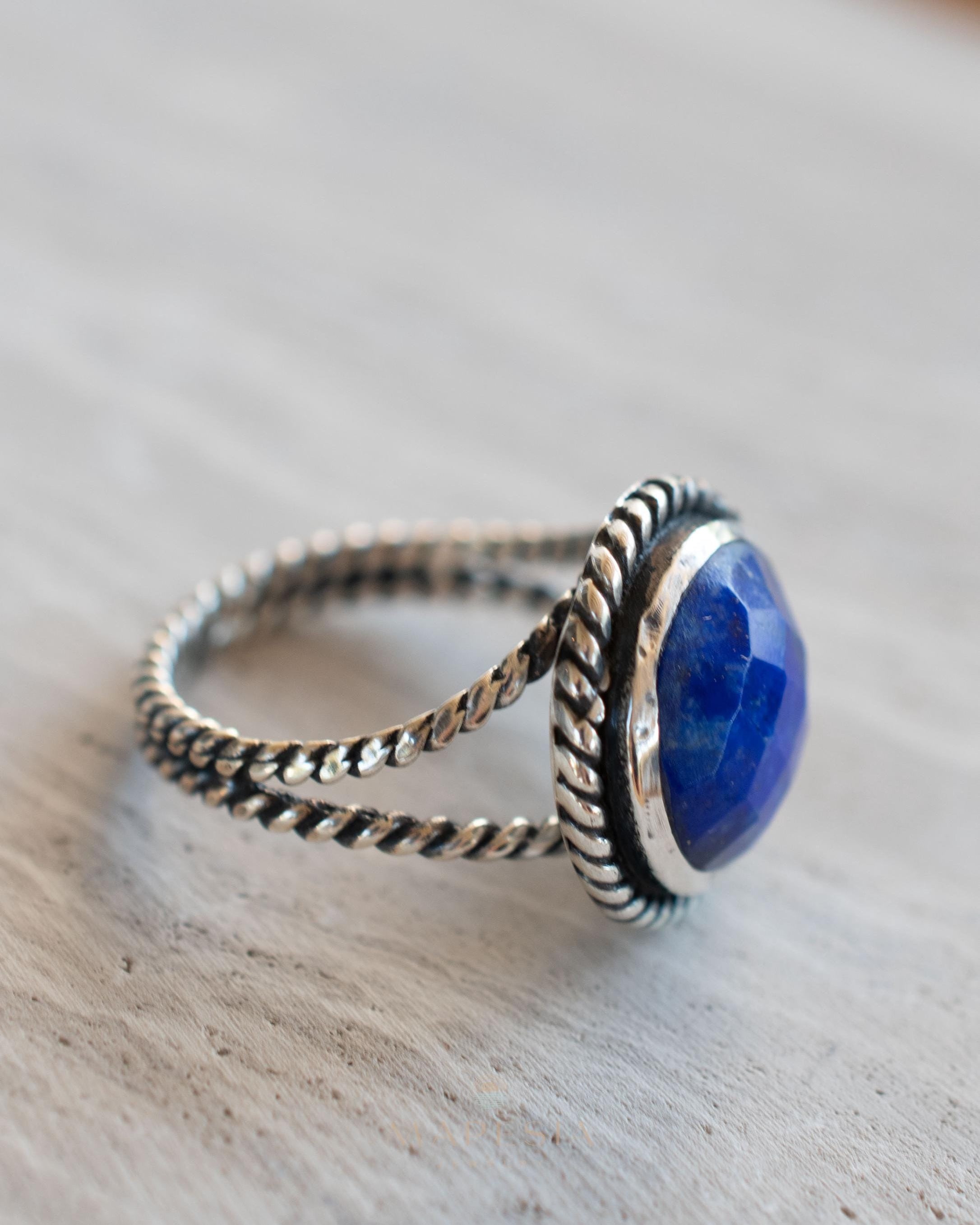 Lapis Lazuli Ring ~ Sterling Silver 925 ~ Handmade ~ Gemstone ~ Everyday ~Solitaire ~Hippie ~Bohemian ~MR340