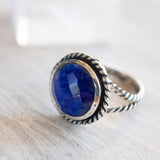 Lapis Lazuli Ring ~ Sterling Silver 925 ~ Handmade ~ Gemstone ~ Everyday ~Solitaire ~Hippie ~Bohemian ~MR340