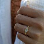 Moonstone Ring~ Gold Plated over Sterling Silver 925 ~ Handmade ~ Gemstone ~ Hippie ~Bohemian~June Birthstone~MR351