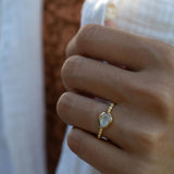 Moonstone Ring~ Gold Plated over Sterling Silver 925 ~ Handmade ~ Gemstone ~ Hippie ~Bohemian~June Birthstone~MR351