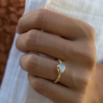 Moonstone Ring~ Gold Plated over Sterling Silver 925 ~ Handmade ~ Gemstone ~ Hippie ~Bohemian~June Birthstone~MR351