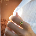 Peridot Gold Ring ~ Delicate ~ 18k Gold Plated over Sterling Silver ~ Handmade ~ Gemstone~Statement ~Everyday~Bohemian~Stackable MR352