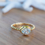 Blue Topaz Ring ~ Gold Plated over Sterling Silver 925 ~Jewelry ~ Handmade ~ Everyday ~ Delicate ~December Birthstone ~Bohemian ~MR354