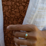 Larimar Ring ~ Statement ~ Gold Plated over Sterling Silver 925 ~ Gemstone ~ Semi Precious Stone ~ Blue ~ Natural ~ Organic~Thin Band~ MR355
