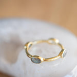 Green Onyx & Labradorite Ring~ Gemstone ~ Stackable~ Natural ~ 18k Gold Plated ~ Jewelry ~ Handmade~MR341