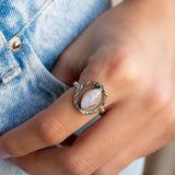 Moonstone Ring ~ Sterling Silver 925 ~ Handmade ~ Gemstone ~ Statement ~ Everyday ~ Hippie ~Bohemian~June Birthstone~MR342
