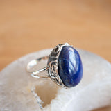 Lapis Lazuli Ring ~ Sterling Silver 925 ~ Handmade ~ Gemstone ~ Everyday ~Solitaire ~Hippie ~Bohemian ~MR339