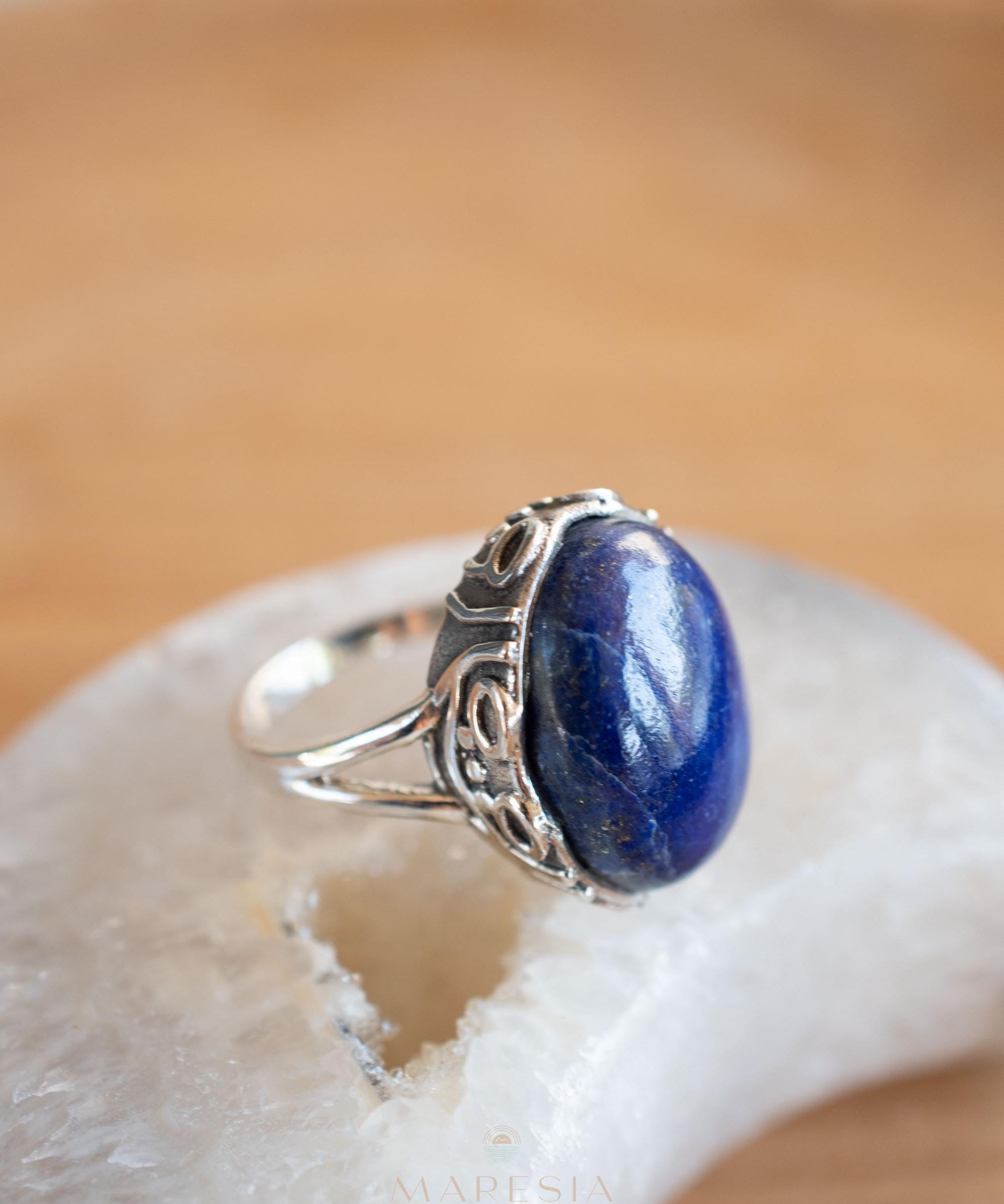 Lapis Lazuli Ring ~ Sterling Silver 925 ~ Handmade ~ Gemstone ~ Everyday ~Solitaire ~Hippie ~Bohemian ~MR339