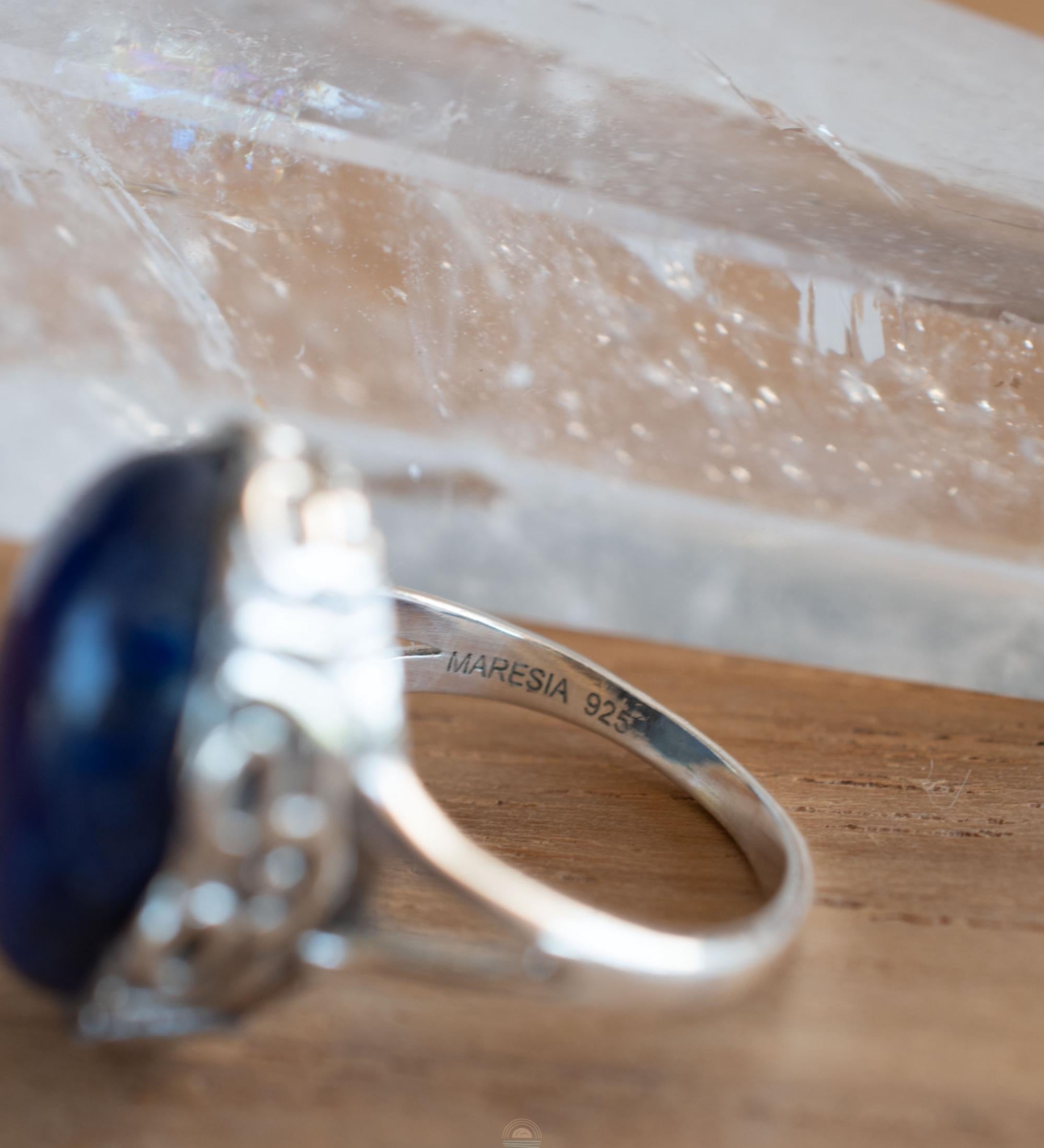 Lapis Lazuli Ring ~ Sterling Silver 925 ~ Handmade ~ Gemstone ~ Everyday ~Solitaire ~Hippie ~Bohemian ~MR339