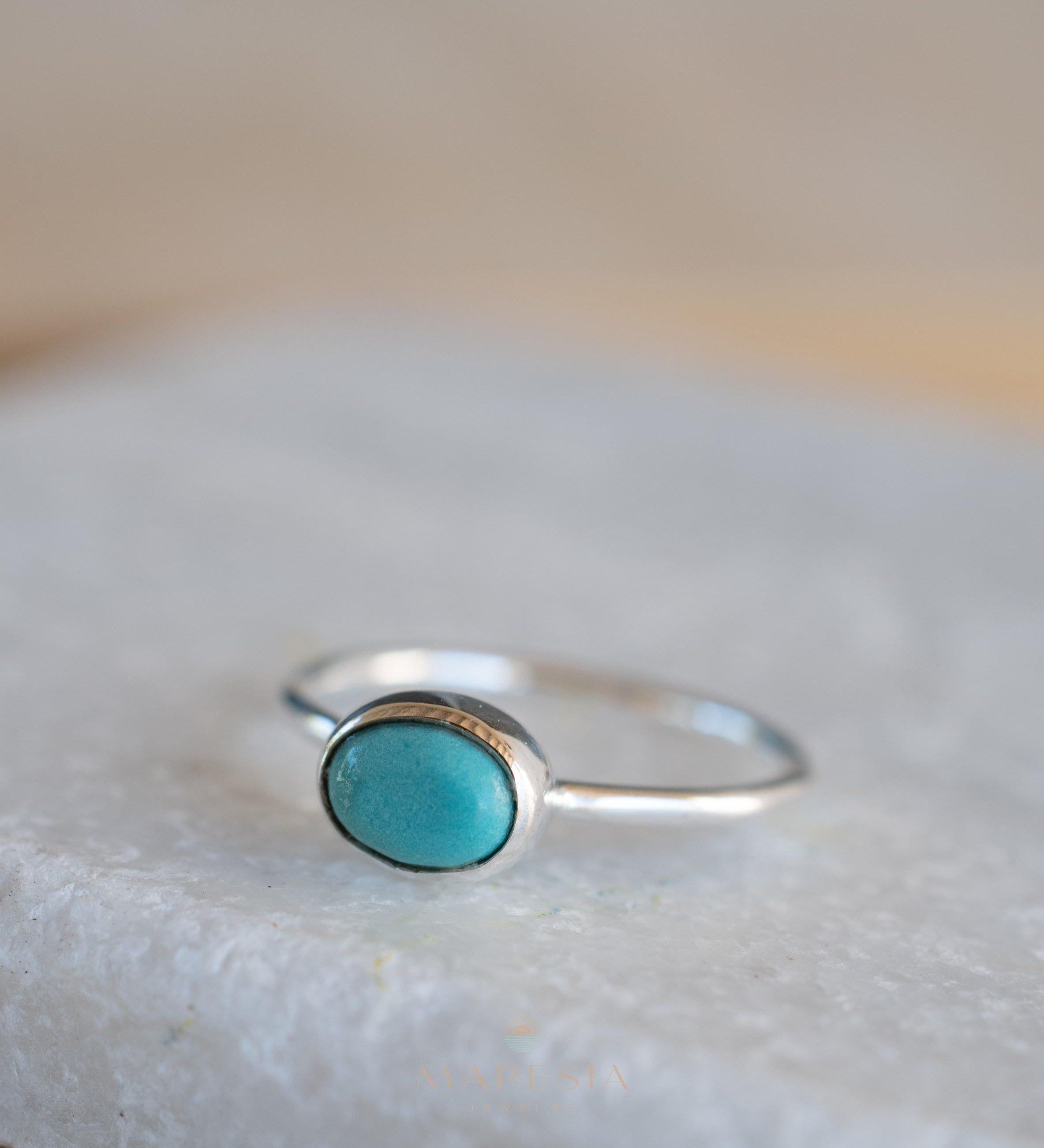 Turquoise Ring ~ Gemstone ~ Natural ~ Sterling Silver 925~ Jewelry ~ Handmade ~ December Birthstone MR348