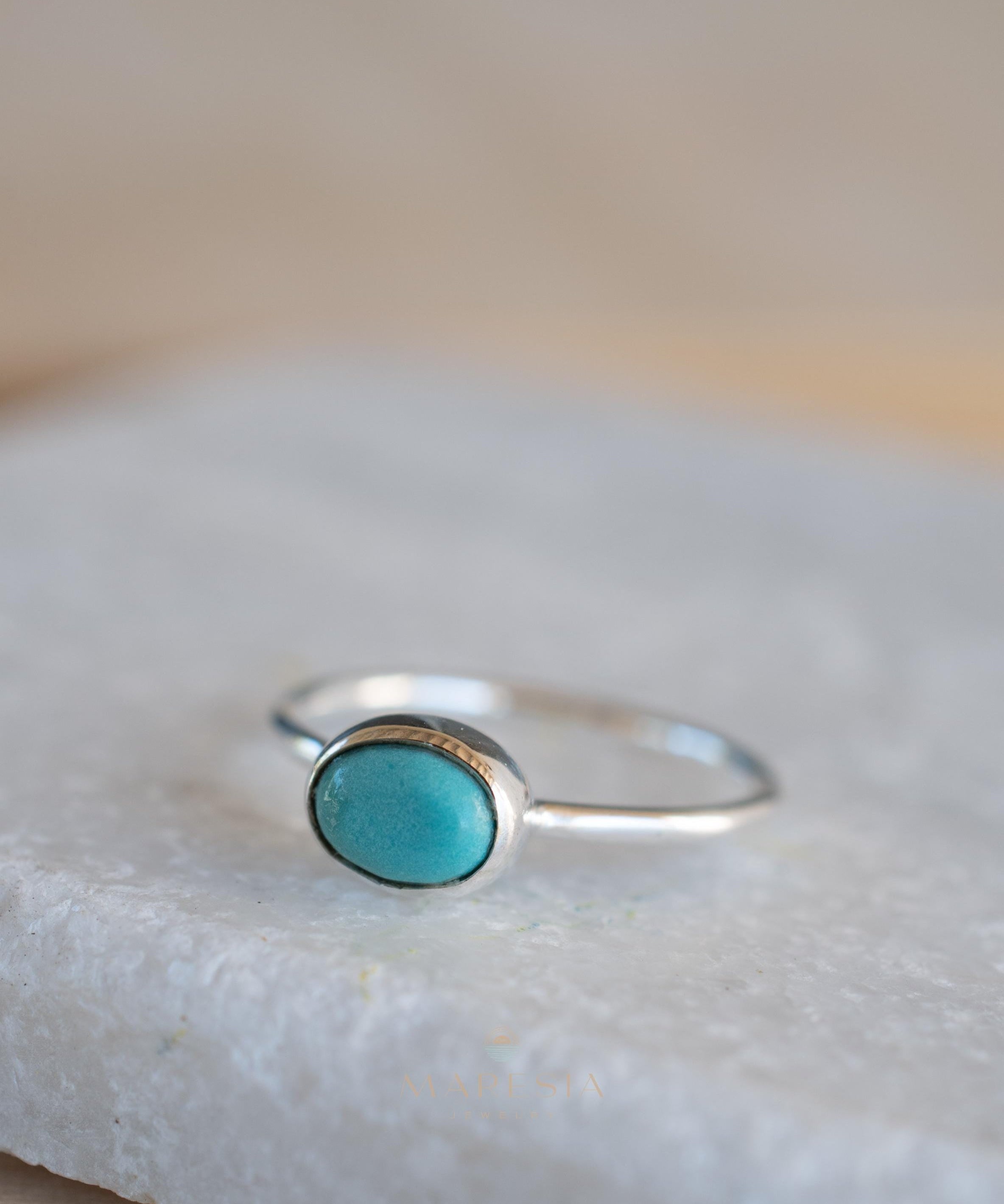 Turquoise Ring ~ Gemstone ~ Natural ~ Sterling Silver 925~ Jewelry ~ Handmade ~ December Birthstone MR348